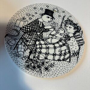 Vintage 1970s December Months of Love by Bjorn Wiinblad Decorative Wall Plate